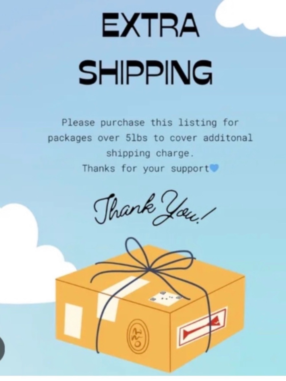 Extra Shipping Listing -  Parcel